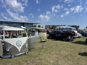 Volkswagen show cars lined up on the lawn