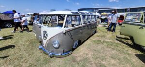 Lowered Volkswagen bus at Dub Splash